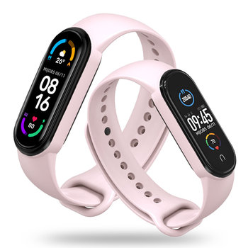 Gumowa Opaska Xiaomi Mi Band 5 / 6 / 6 Nfc / 7 / 7 Nfc Różowa - GK PROTECTION