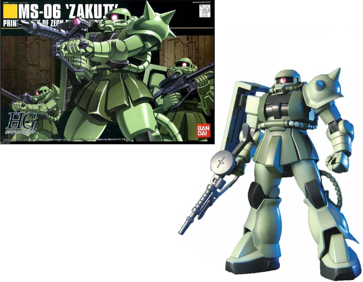 gundam - hguc 1/144 ms-06 zaku ii mass production - model kit - BANDAI ...