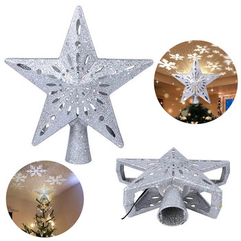 Gwiazda Czubek Z Projektorem Srebrna - Zolta