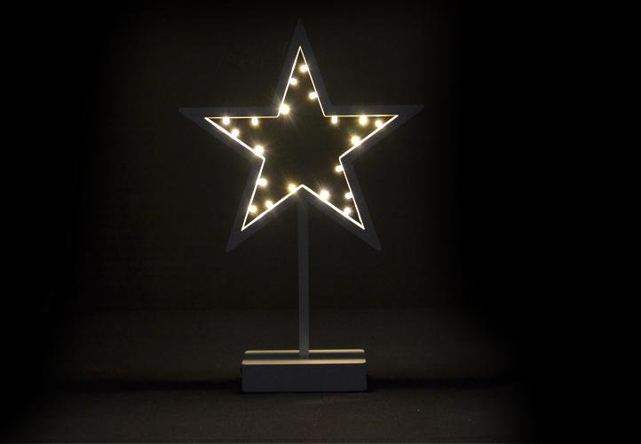 Gwiazda świąteczna na stojaku JOYLIGHT, 20 diod LED, barwa ciepła biała