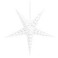 Gwiazda świąteczna papierowa 3D 25 cm zawieszka choinkowa biała&nbsp;-&nbsp;Springos