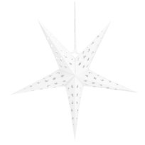 Gwiazda świąteczna papierowa 3D 25 cm zawieszka choinkowa biała