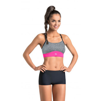 Gwinner, Biustonosz sportowy, FITNESS BRA CLIMAline, szaro-różowy, rozmiar L - Gwinner