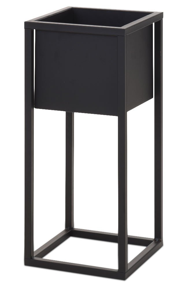 H&S Collection Donica na metalowej podstawie, czarna, 70 cm