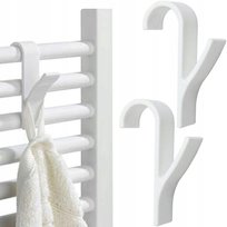 Haczyk Na Grzejnik Kaloryfer Wieszak Łazienkowy Biały Komplet Zestaw 2Szt