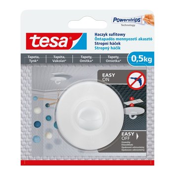 Haczyk samoprzylepny tesa® sufitowy do tynku i tapet, 0,5 kg - TESA