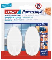 Haczyki Samoprzylepne Tesa POWERSTRIPS Białe 2 szt Duże Owalne 2 kg