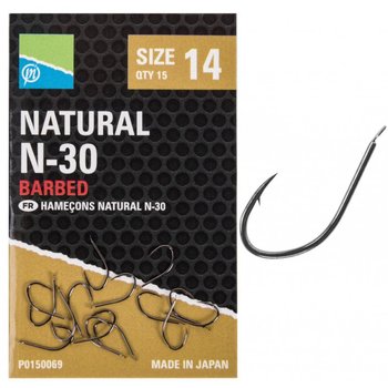 Haczyki Z Zadziorem Method Feeder Preston Natural N-30 Hooks R. 16 - Inna marka