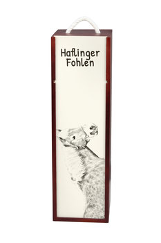 Haflinger Fohlen - pudełko na wino z koniem, pudełko na alkohol z grafiką, personalizowane pudełko na prezent marki Art-Dog - Art-Dog