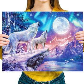 Haft Diamentowy Diamond Painting,DIAMENTOWY MALARZ,Obraz DIY 5D,Mozaika Diamentowa 30x40, Wilk - Diamentowy Malarz