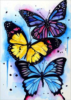 Haft Diamentowy Kolorowe Motyle 30x40 cm - Moments