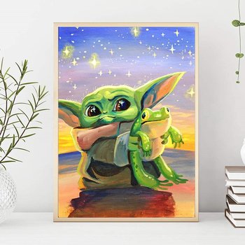 Haft Diamentowy/ Obraz 5D/ Mozaika Diamentowa/ Diamond Painting - Baby Yoda, rozm. 40x50 cm - Hedo