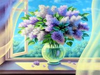 Haft Diamentowy Romantyczny Bez 40X50