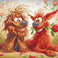 Haft Diamentowy Rude Psiaki 30x30 cm