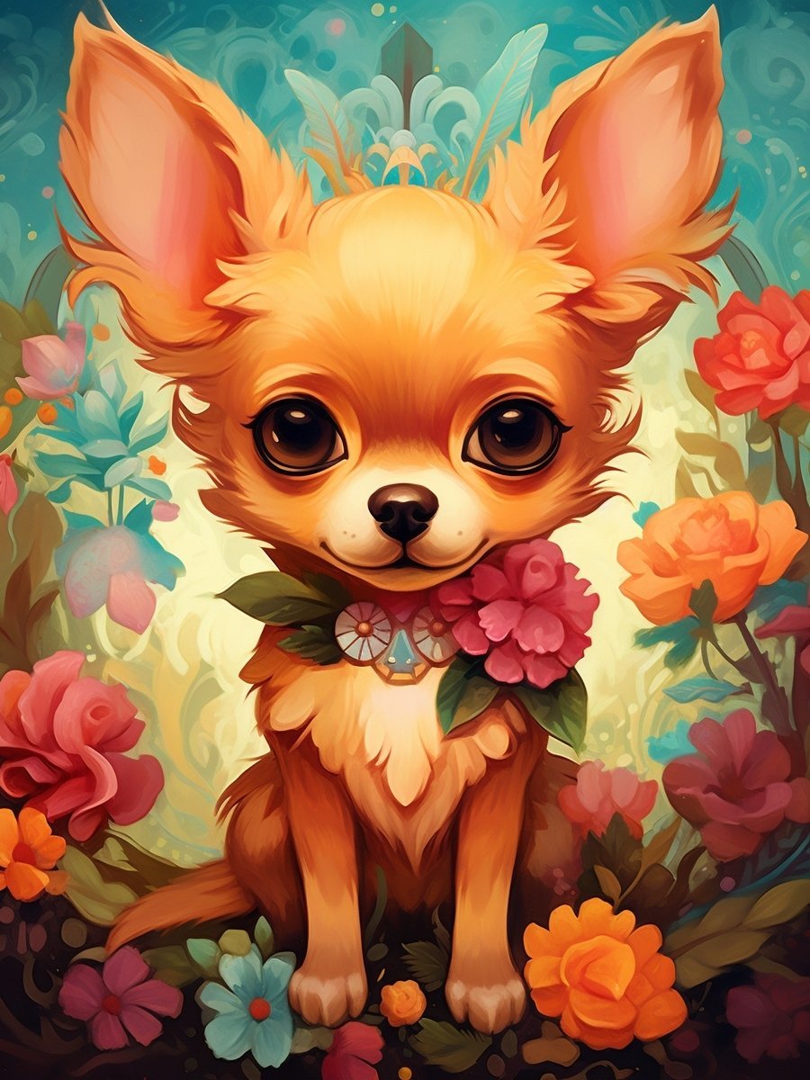 Zdjęcia - Puzzle i mozaiki Haft Diamentowy Uroczy Chihuahua 30x40 cm 