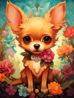Haft Diamentowy Uroczy Chihuahua 30x40 cm