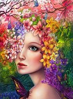 Haft Diamentowy Wiosenna Kobieta 35x45 cm K Moments