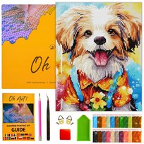 Haft Diamentowy z ramką Pies Mozaika 5D Diamond Painting Mozaika 30x40 cm