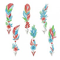 Haft Diamentowy Zakładka Zakładki do książki Zestaw 6 szt - Folkowe Piórka