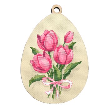 Haft krzyżykowy - Zestaw do haftu - Jajko z tulipanami