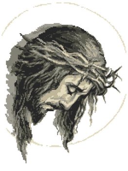 Haft krzyżykowy - Zestaw do haftu - Jezus w cierniowej koronie - CORICAMO