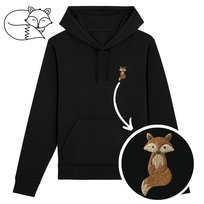 Haftowana bluza z kapturem LIS czarna L