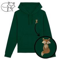 Haftowana bluza z kapturem LIS zielona M