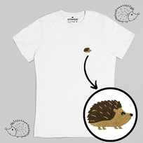 Haftowany T-shirt - JEŻ - biały XL Myszojeleń