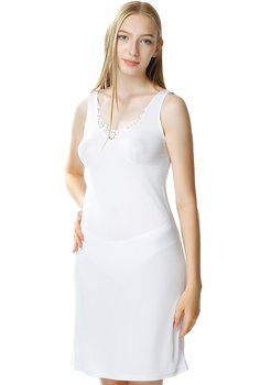 Halka damska Adela z ładnym dekoltem pod sukienkę biały 50 - Mewa Lingerie