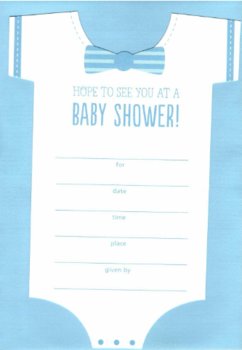 Hallmark -Niebieskie ubranko dla chłopca Baby Shower zaproszenie na imprezę - zestaw 10 sztuk - Inna marka