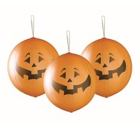 Halloween, Balony Dynie na Halloween, piłki z gumką, 3 sztuk
