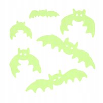 Halloween naklejki żelowe na szybę fluorescencyjne Nietoperze 20,5x20cm