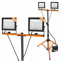 Halogen LED Statyw Budowlany Naświetlacz 2x 50W 11000lm Lampa Na Stojaku