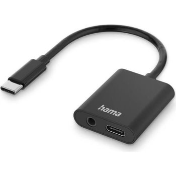 Hama Adapter audio 2w1, USB-C - USB-C i 3,5-mm-Klinke Audio, Schwarz () - 00201534 - Inny producent