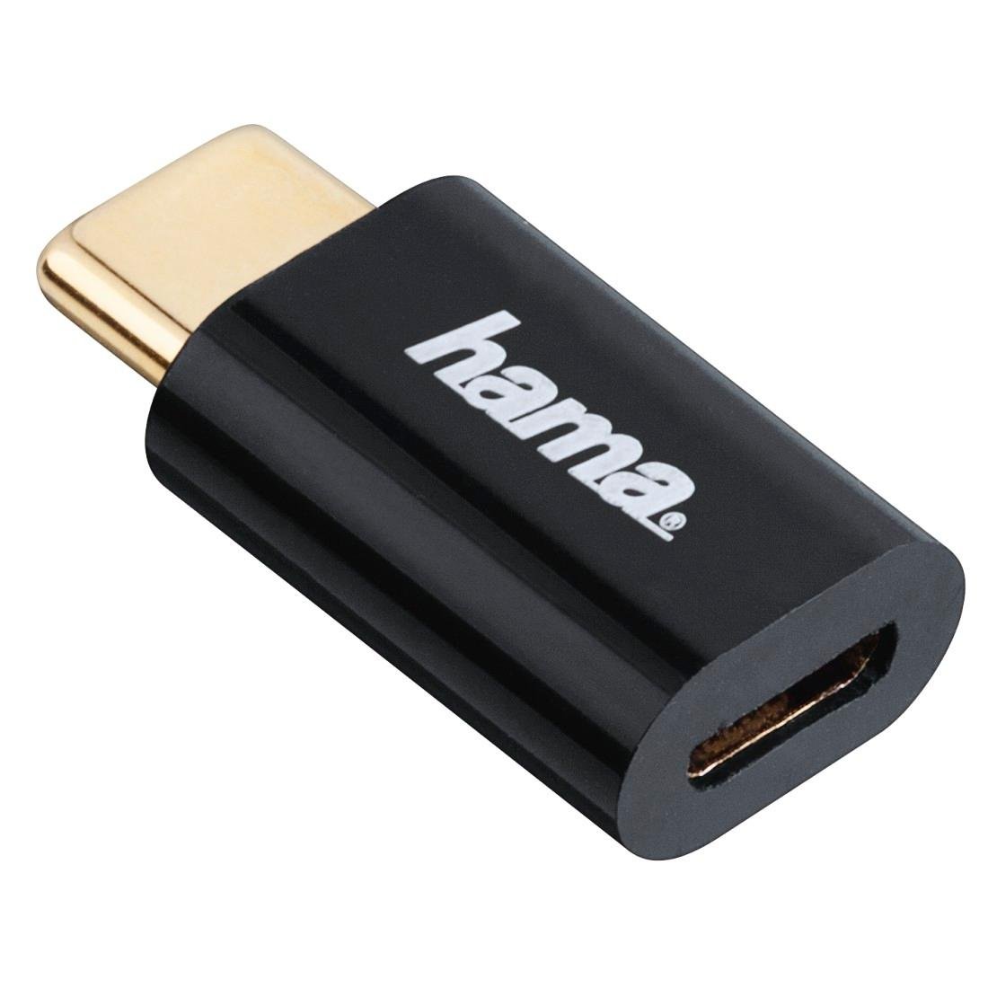 Hama Adapter micro USB - USB C (wtyk), 480 Mbit/s, czarny