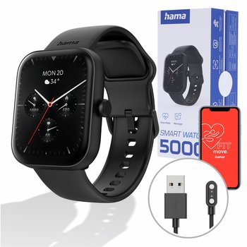 Hama Fit Watch 5000 Smartwatch Zegarek Sportowy Prostokątny Czarny - Hama Polska