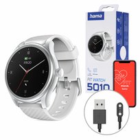 Hama Fit Watch 5010 Smartwatch Zegarek Sportowy Okrągły Srebrny