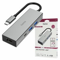 Hama Hub Rozdzielacz Multiport Adapter 4 Porty, 1x USB-C 2x USB-A 1x HDMI