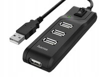 Hama Hub rozdzielacz rozgałęźnik USB z wyłącznikiem 4 x USB-A do komputera