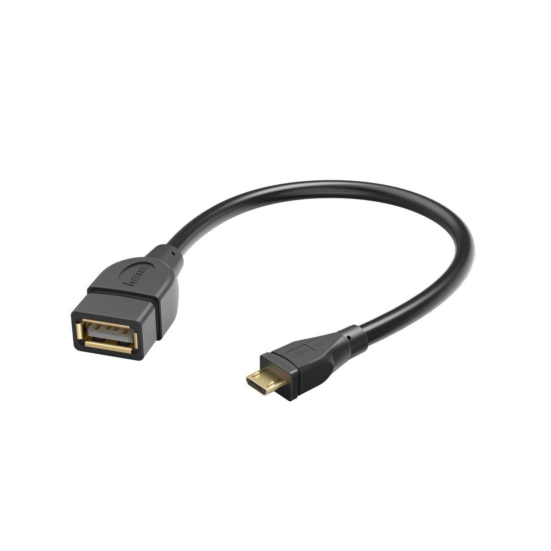 Hama Kabel OTG - adapter USB-A - micro USB, 0,15 m, czarny