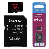 Hama Karta pamięci microSDXC 64 GB UHS Speed C3 UHS-I 100 MB/s z adapterem
