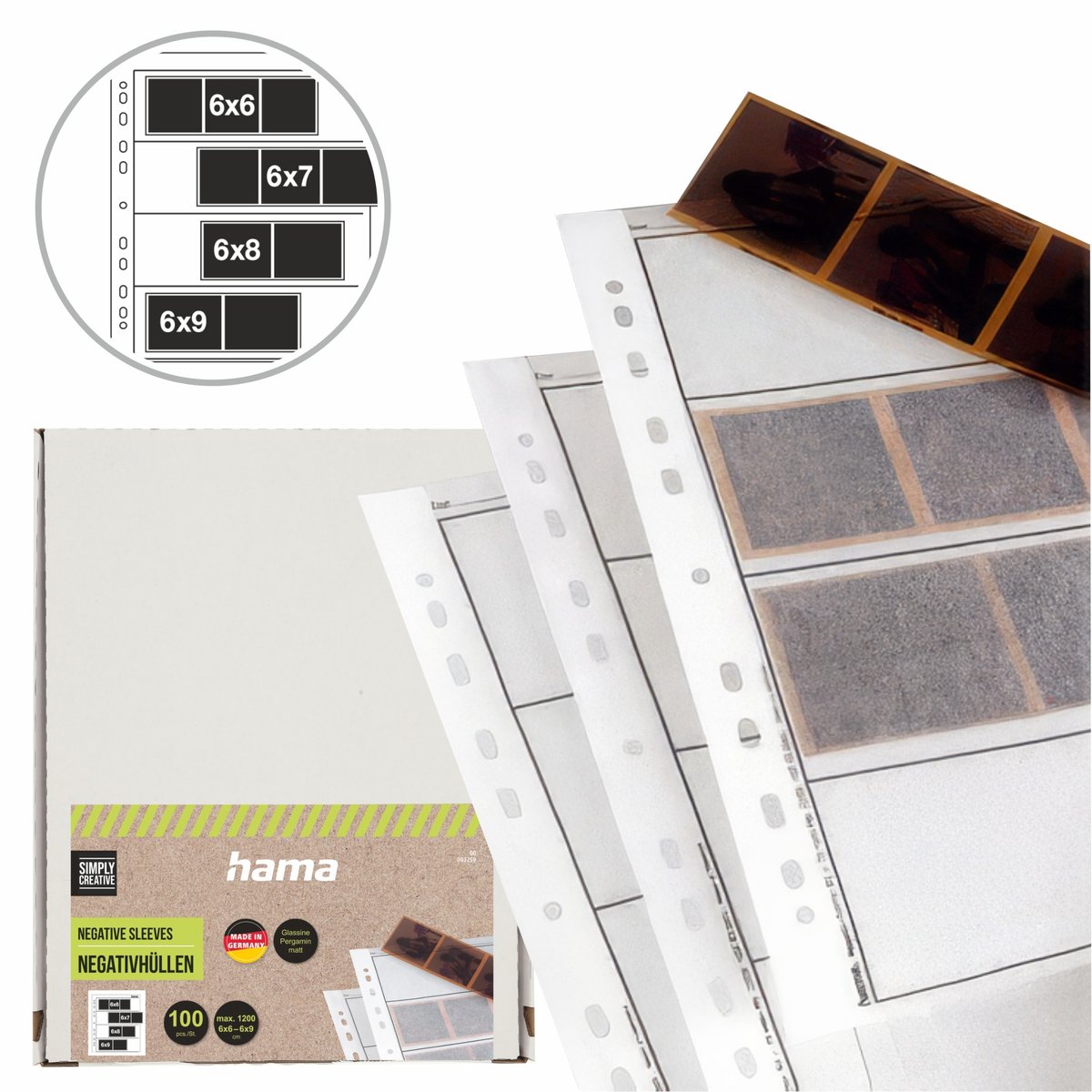 Hama koszulki pergaminowe 260x310mm pergamin na negatywy 60x70 mm 100 szt