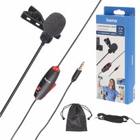 Hama przewodowy mikrofon krawatowy Na Klips 3,5 mm jack do smartfonów kamer