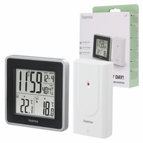 Hama Stacja Pogody Ews Intro czujnik zewnętrzny termometr budzik zegar DCF