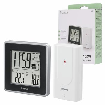 Hama Stacja Pogody Ews Intro czujnik zewnętrzny termometr budzik zegar DCF - Hama