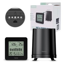 Hama stacja pogody MYKONOS z deszczomierzem DCF budzik termometr cyfrowy