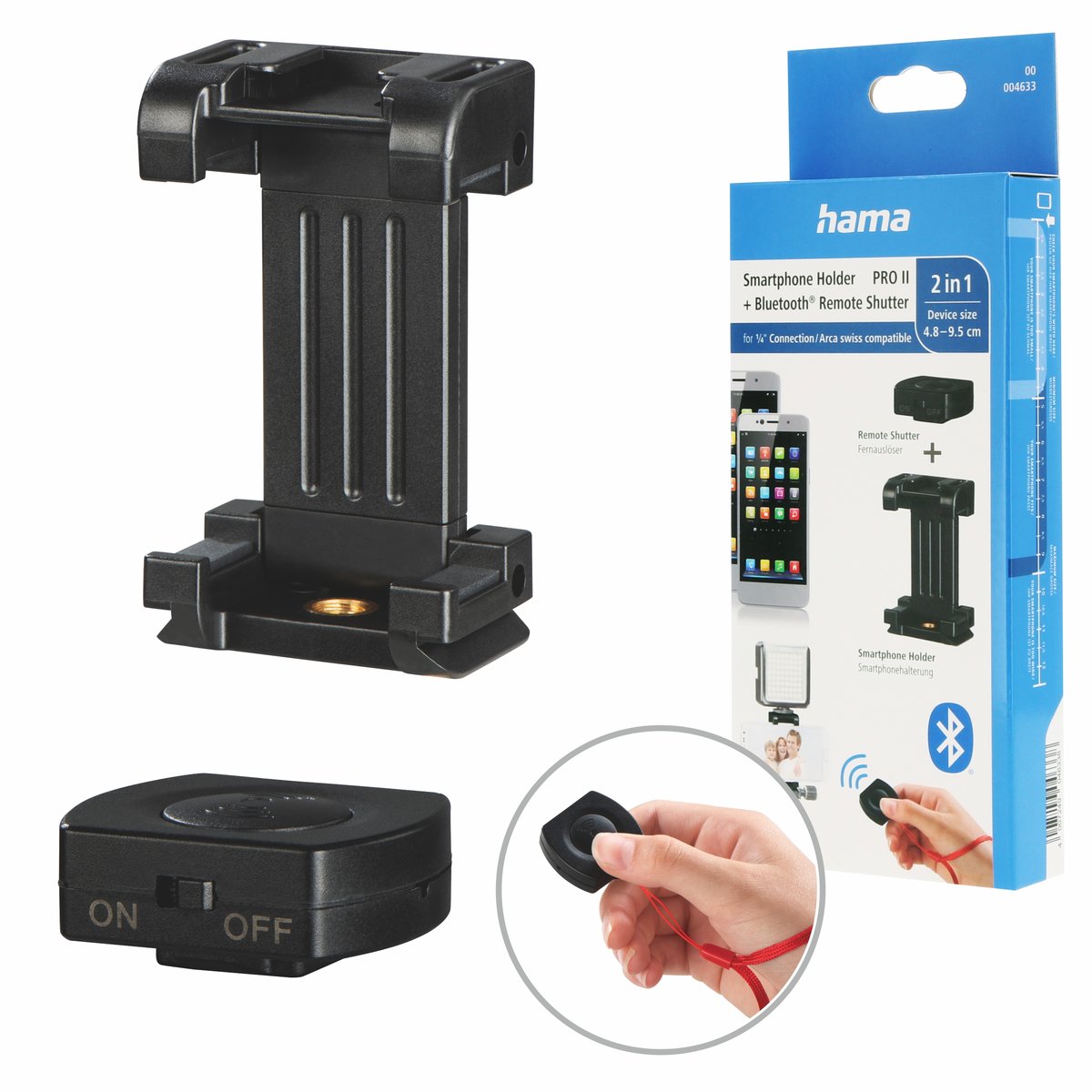 Hama UCHWYT do telefonu na statyw pilot samowyzwalacz bluetooth gwint 1/4'