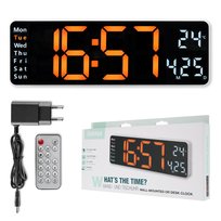 Hama zegar elektroniczny cyfrowy ścienny LED Santa Cruz z termometrem pilot Hama