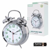 Hama ZEGAR STOŁOWY BUDZIK 'NOSTALGIA' srebrny