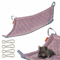 HAMAK dla Gryzoni Świnki Szczura Szynszyli Koszatniczki 30x50cm RÓŻOWY